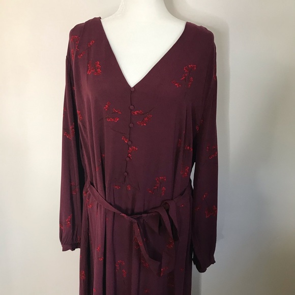 SOLD|NEW Ava & Viv Red Floral Maxi Boho Dress 3X - Picture 3 of 9